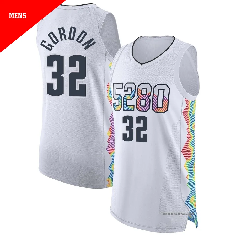 Aaron Gordon ＃32 Men's Authentic 2024/25 Denver Nuggets White City Edition Jersey