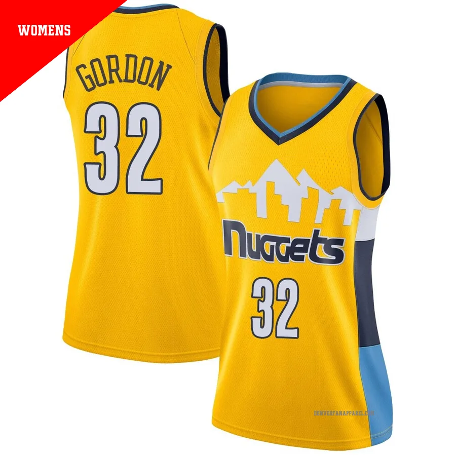 Aaron Gordon ＃32 Women's Swingman Yellow Denver Nuggets Jersey - Statement Edition