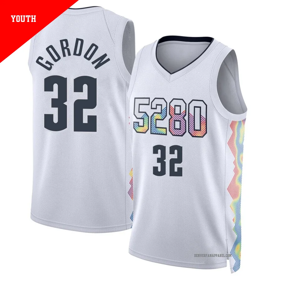 Aaron Gordon ＃32 Youth Swingman 2024/25 Denver Nuggets White City Edition Jersey