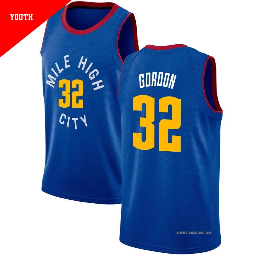 Aaron Gordon ＃32 Youth Swingman Blue Denver Nuggets Jersey - Statement Edition