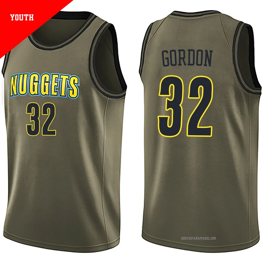 Aaron Gordon ＃32 Youth Swingman Green Denver Nuggets Salute to Service Jersey