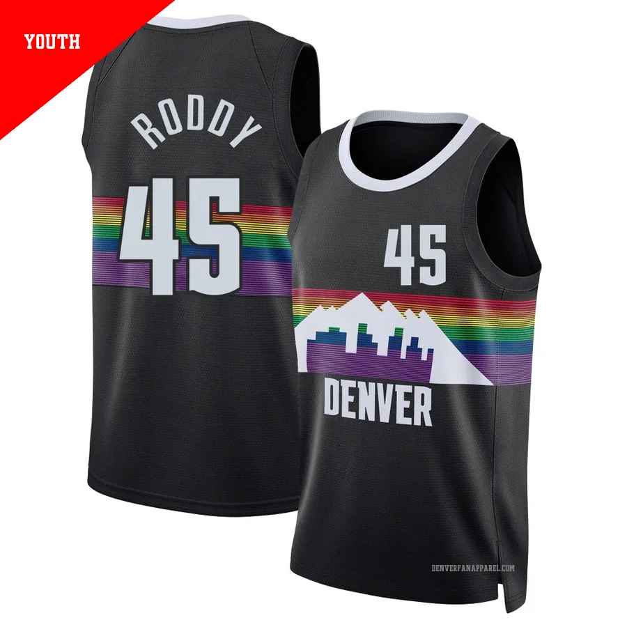 David Roddy ＃45 Youth Swingman 2025/26 Denver Nuggets Black City Edition Jersey