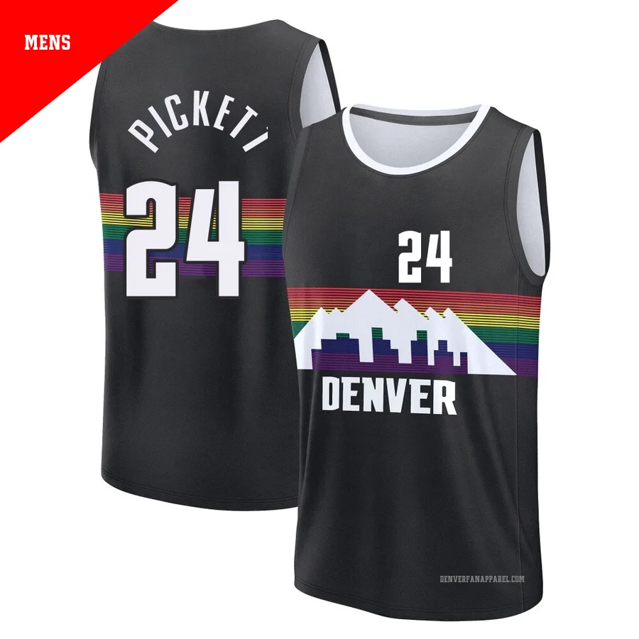 Jalen Pickett ＃24 Men's 2025/26 Denver Nuggets Fast Break Black City Edition Jersey