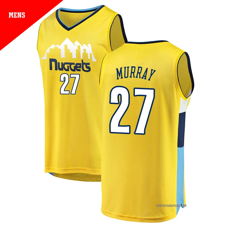 Jamal Murray ＃27 Men's Yellow Denver Nuggets Fast Break Jersey - Statement Edition