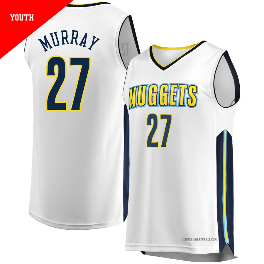 Jamal Murray ＃27 Youth White Denver Nuggets Fast Break Jersey - Association Edition