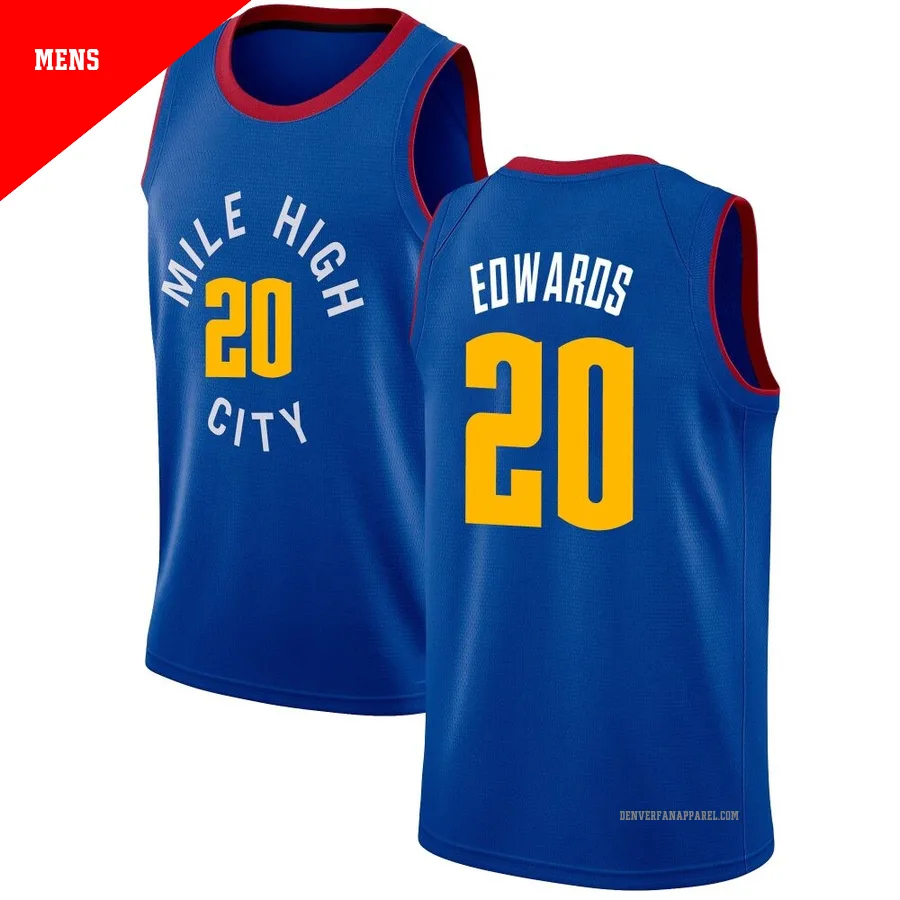 Kessler Edwards ＃20 Men's Swingman Blue Denver Nuggets Jersey - Statement Edition