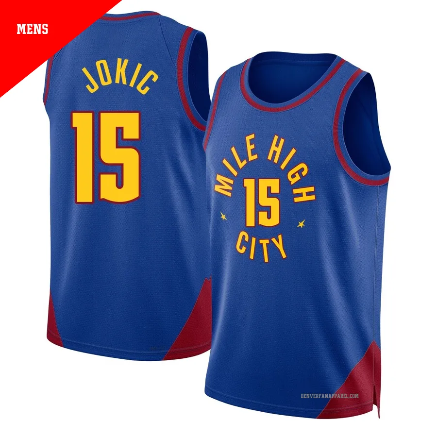 Nikola Jokic ＃15 Men's Swingman 2024/25 Denver Nuggets Blue Statement Edition Jersey