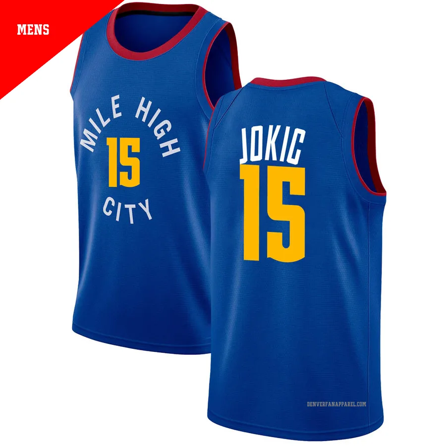 Nikola Jokic ＃15 Men's Swingman Blue Denver Nuggets Jersey - Statement Edition