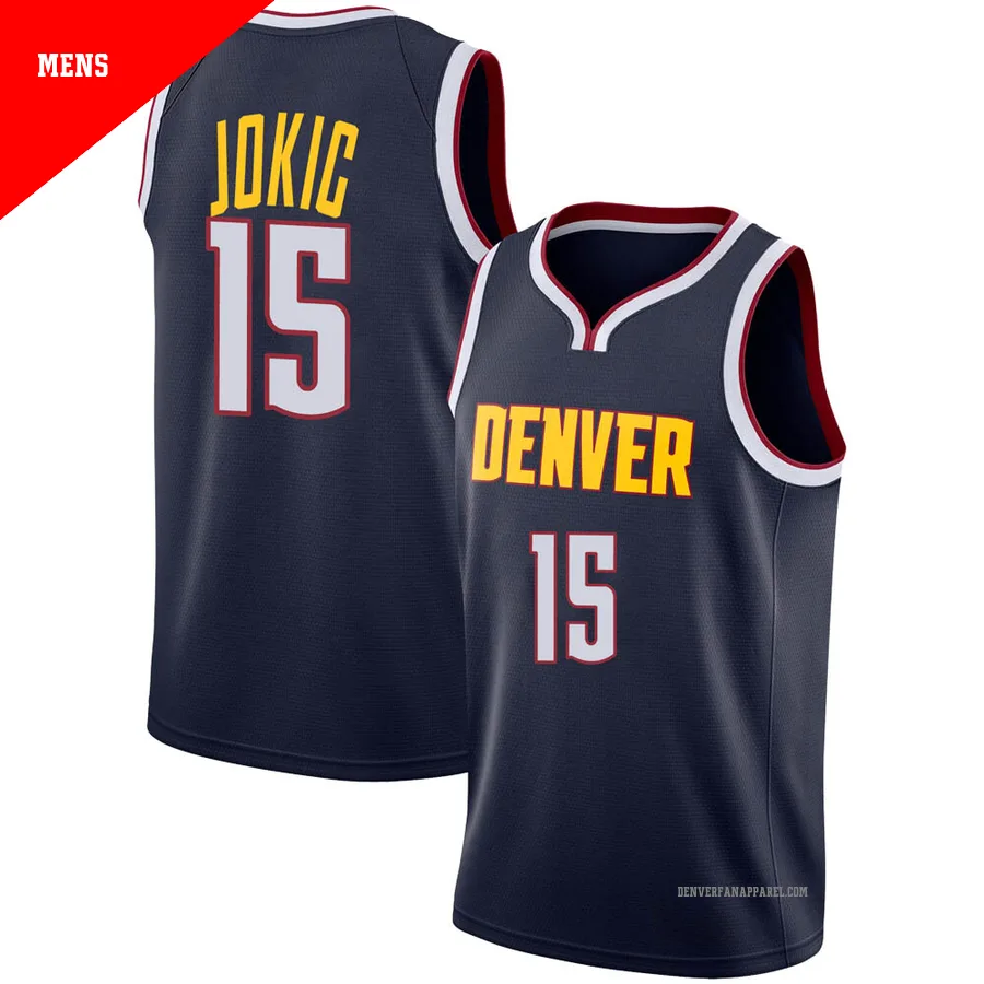 Nikola Jokic ＃15 Men's Swingman Navy Denver Nuggets Jersey - Icon Edition