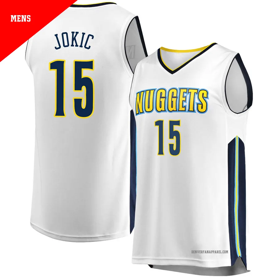 Nikola Jokic ＃15 Men's White Denver Nuggets Fast Break Jersey - Association Edition