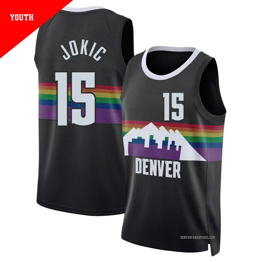 Nikola Jokic ＃15 Youth Swingman 2025/26 Denver Nuggets Black City Edition Jersey