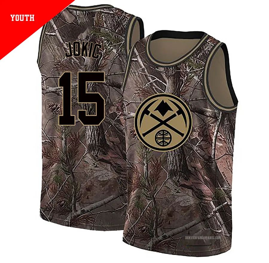 Nikola Jokic ＃15 Youth Swingman Camo Denver Nuggets Realtree Collection Jersey