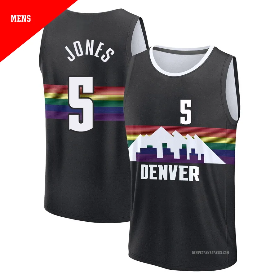 Tyus Jones ＃5 Men's 2025/26 Denver Nuggets Fast Break Black City Edition Jersey